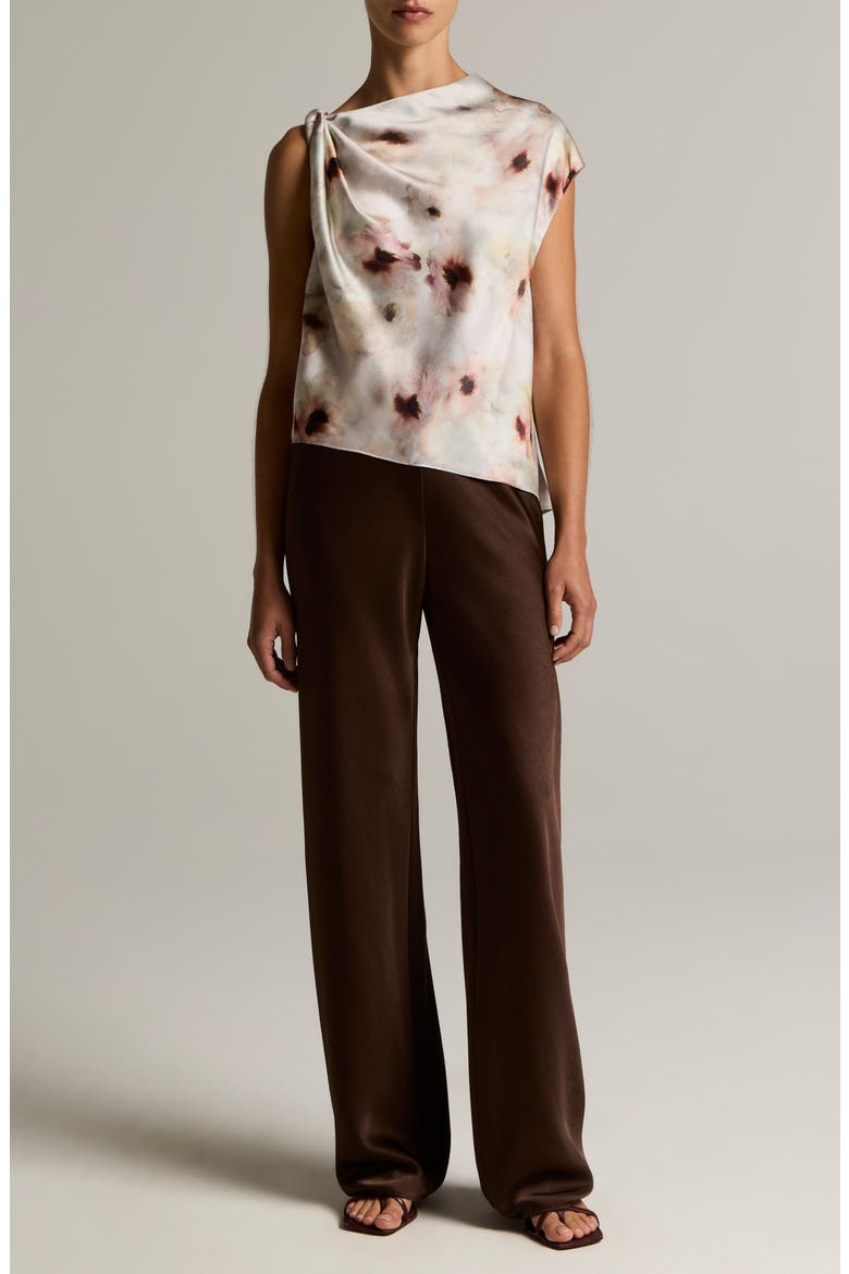 Watercolor Floral Twist Shoulder Top, Alternate, color, SOFT PEONY