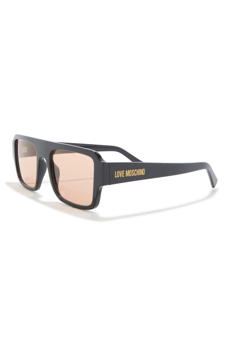 53mm Square Sunglasses, Alternate, color, BLACK OPAQUE