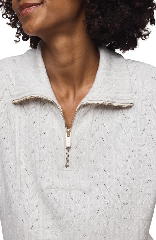 Splendid Pointelle Half Zip Pullover In White