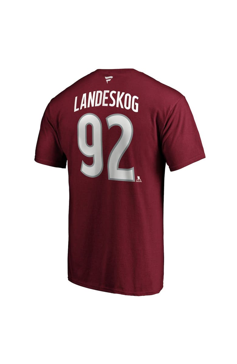 FANATICS Men's Fanatics Branded Gabriel Landeskog Burgundy Colorado Avalanche Authentic Stack Name & Number T-Shirt, Alternate, color, 