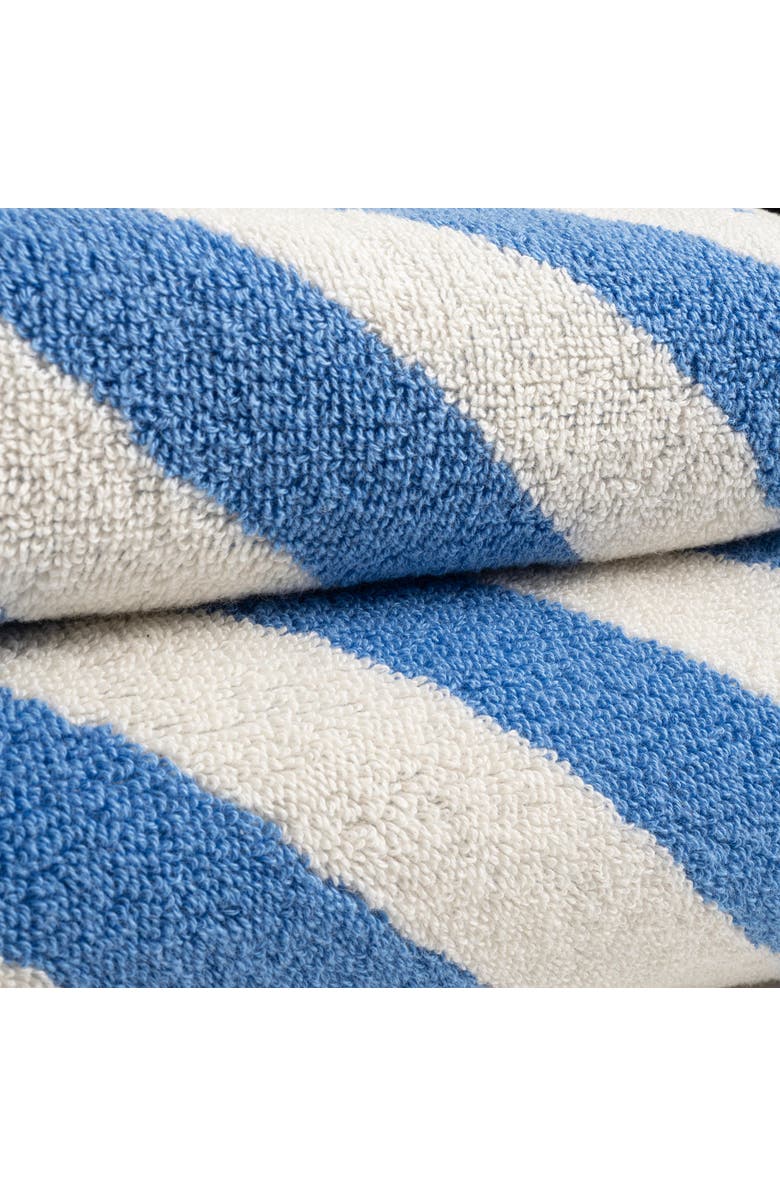 Zsa Zsa Zsu Ornaz Yarn Dyed Biased 100% Cotton Bath Towel Set Of 2, Alternate, color, Blue