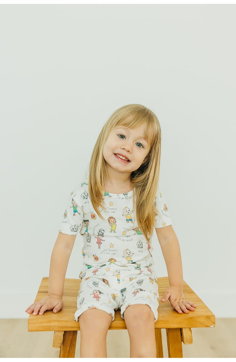 Copper Pearl CoComelon Fitted Two-Piece Short Pajamas, Alternate, color, Light Beige