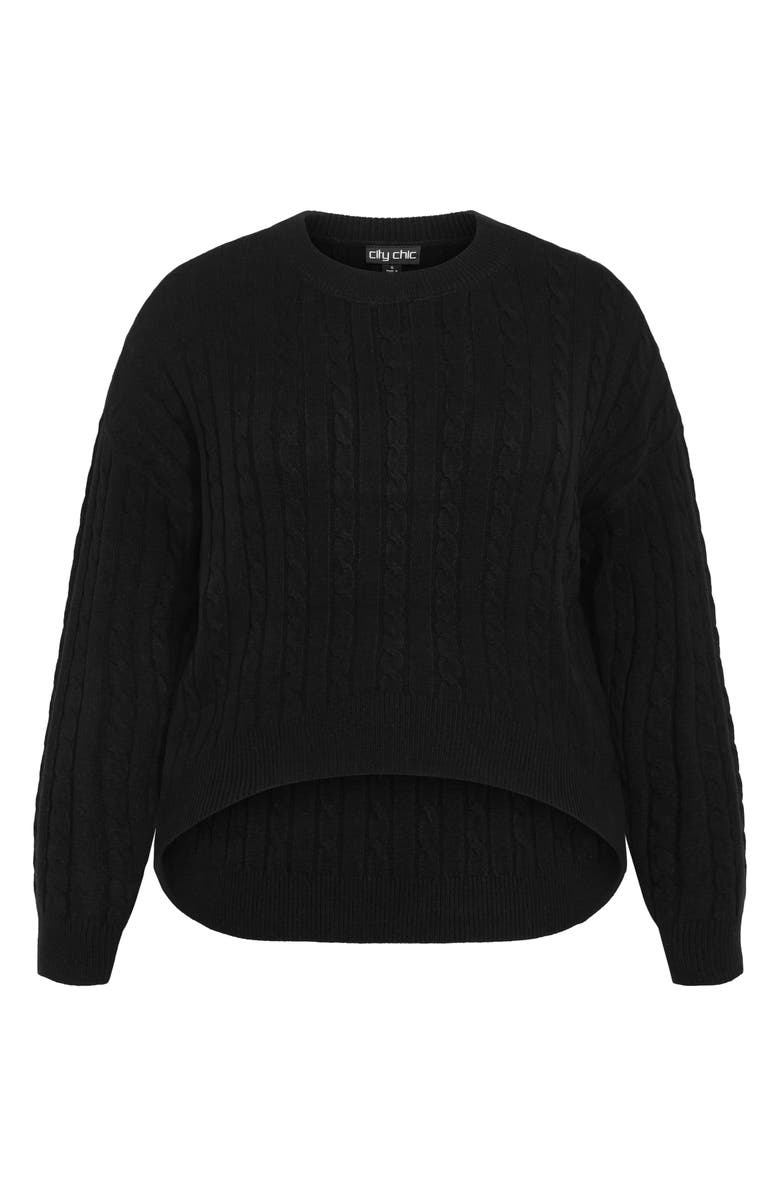 City Chic Kenia Cable Sweater, Alternate, color, 