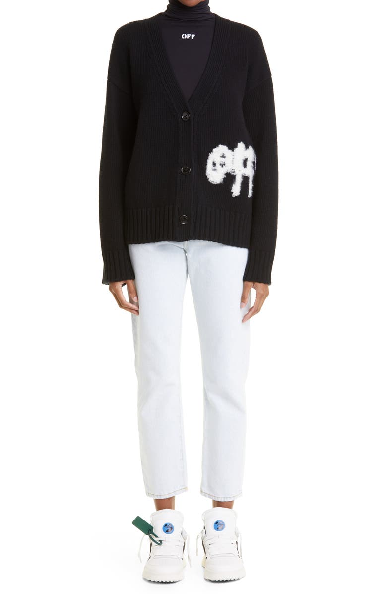 Off-White Second Skin Logo Turtleneck Top, Alternate, color, 