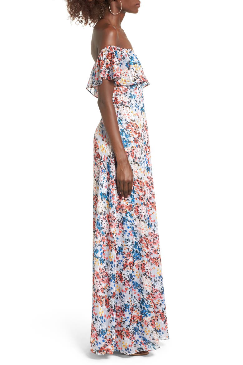 Beth Off the Shoulder Maxi Dress, Alternate, color, PAINTED FLORAL