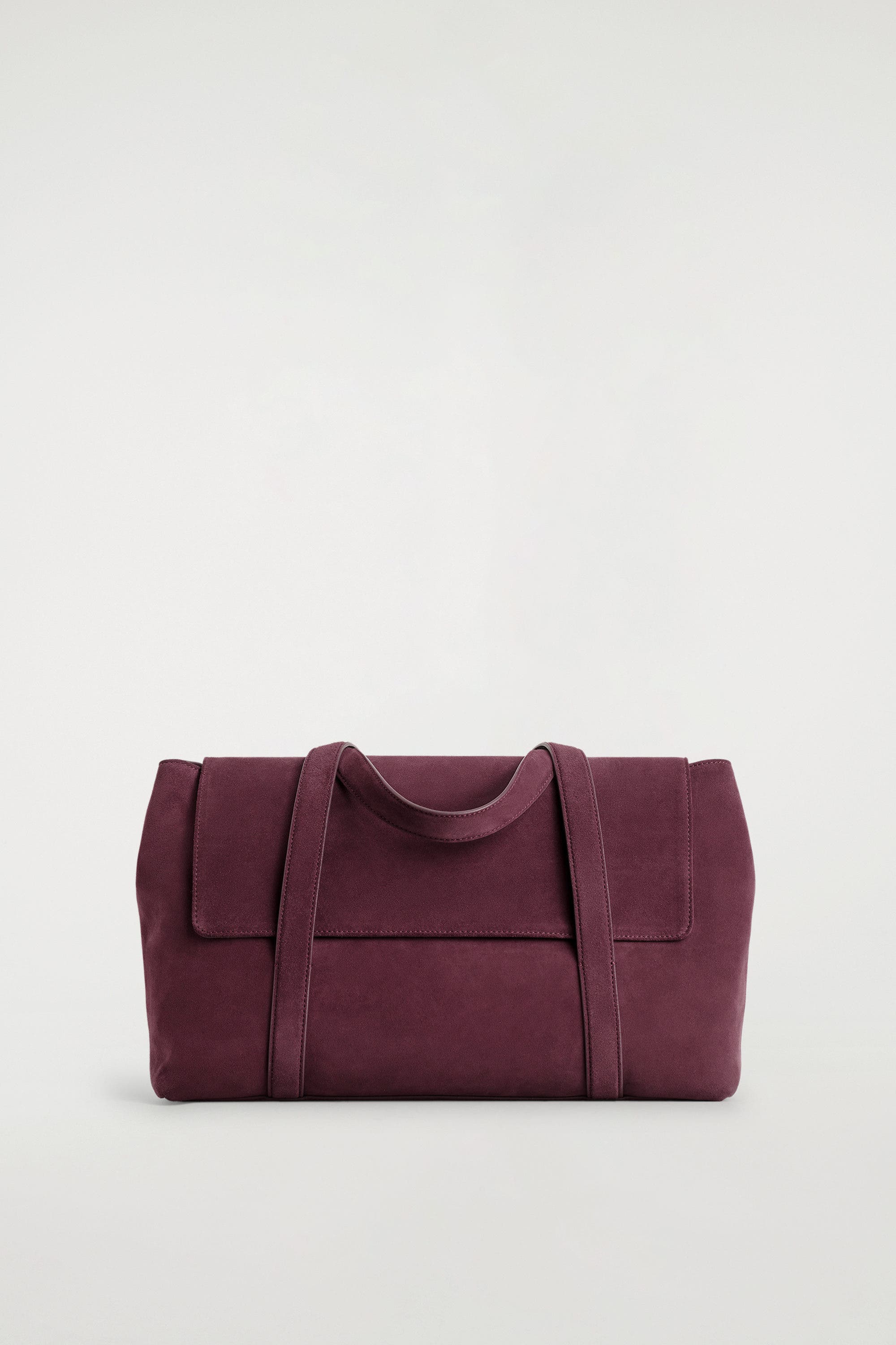 COS Easel Tote Bag - Suede, Alternate, color, Bordeaux