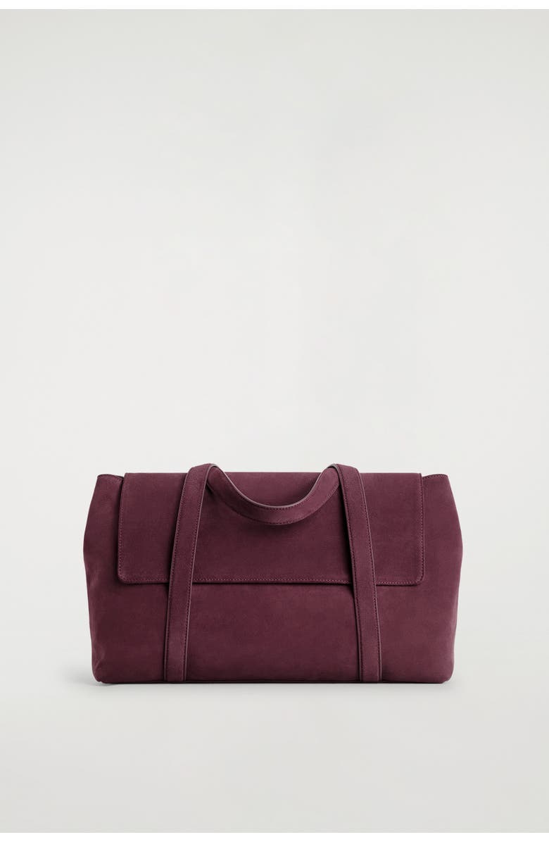 COS Easel Tote Bag - Suede, Alternate, color, Bordeaux