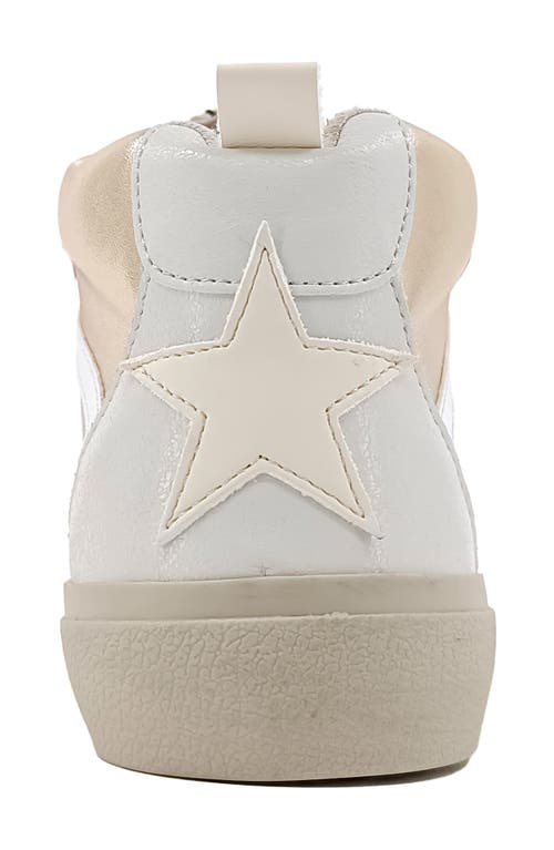 Shushop Riley Mid Top Sneaker In Gold