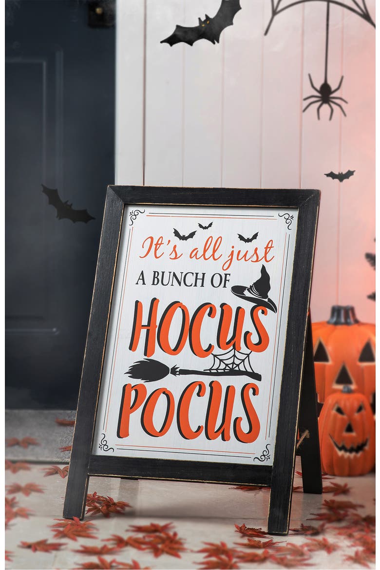 Halloween Wooden Standing Easel Sign Decor or Hanging Decor, Alternate, color, Black