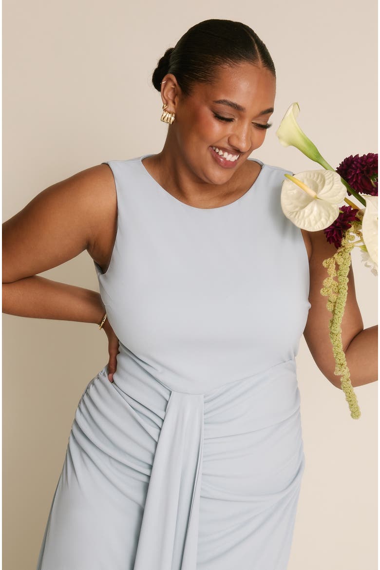 Drape Gathered Sleeveless Stretch, Alternate, color, Pale Blue