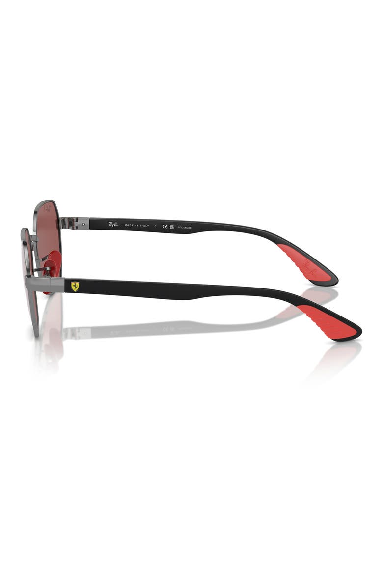 x Scuderia Ferrari 54mm Polarized Chromance Irregular Sunglasses, Alternate, color, GUNMETAL
