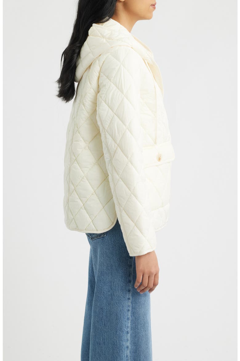 Diamond Quilted Hooded Liner Jacket, Alternate, color, VANILLA ICE