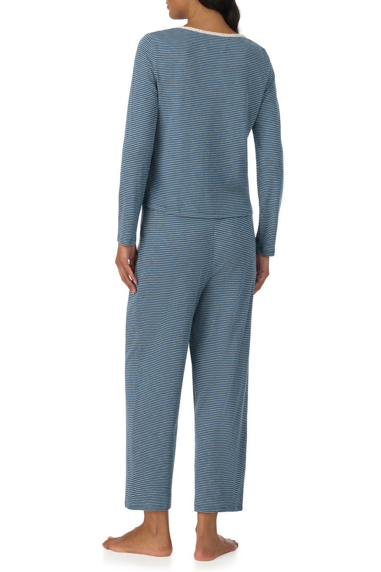 Striped Long Sleeve Pajamas, Alternate, color, DKBL/ STP