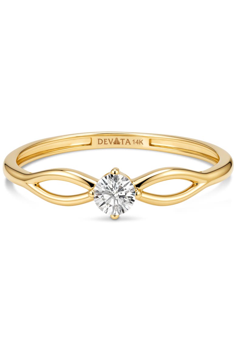 Love Knot Ring in 14K Gold, 3mm, Main, color, Gold