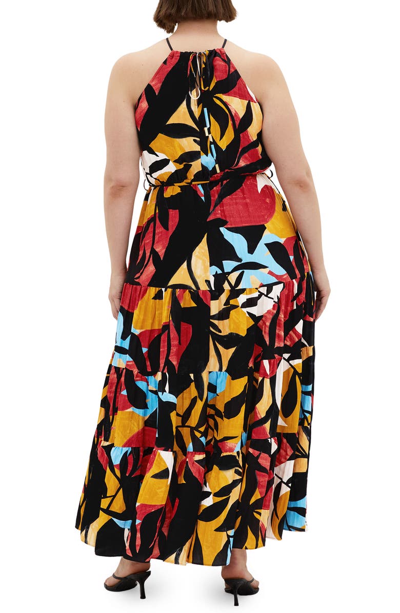 City Chic Island Getaway Tiered Maxi Dress, Alternate, color, Tropical Oasis