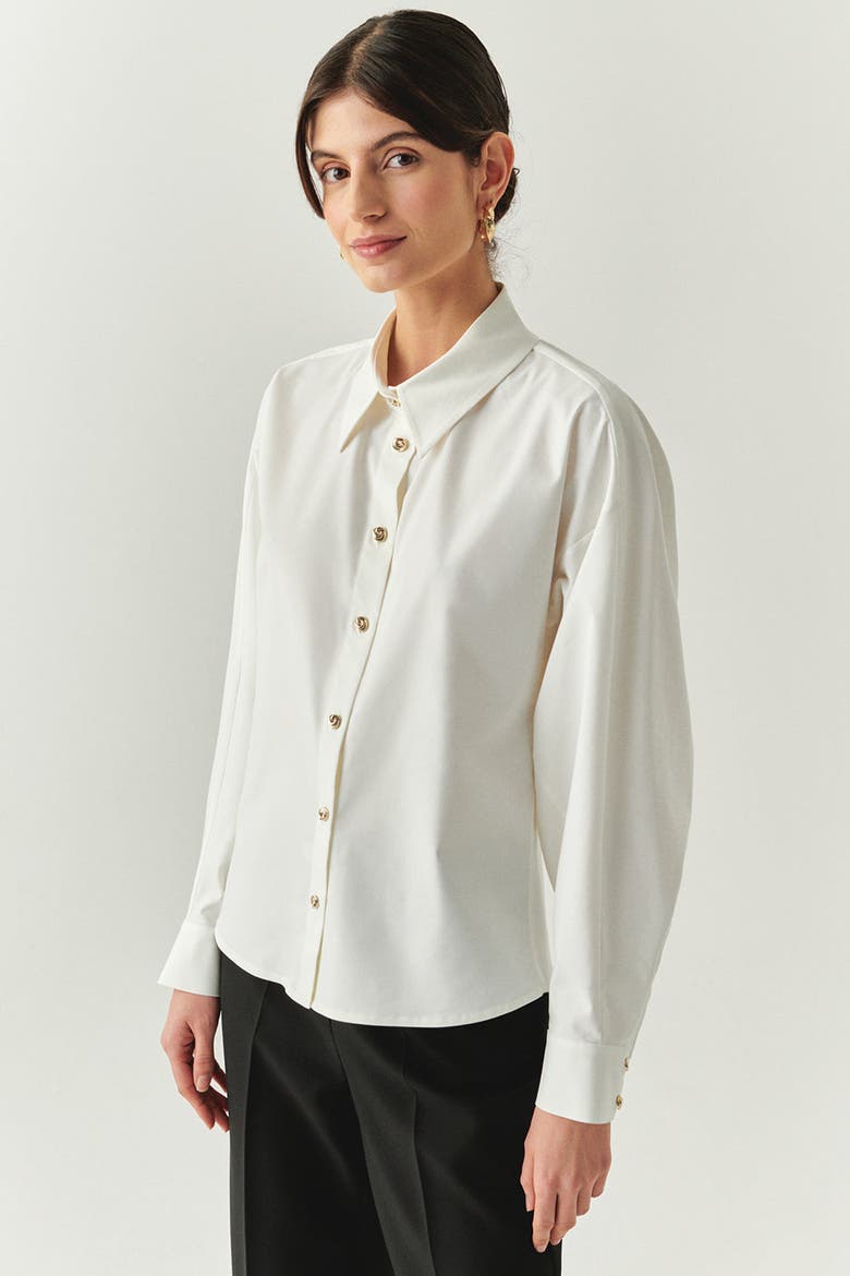 Kamari Raglan Sleeve Shirt, Alternate, color, BONE