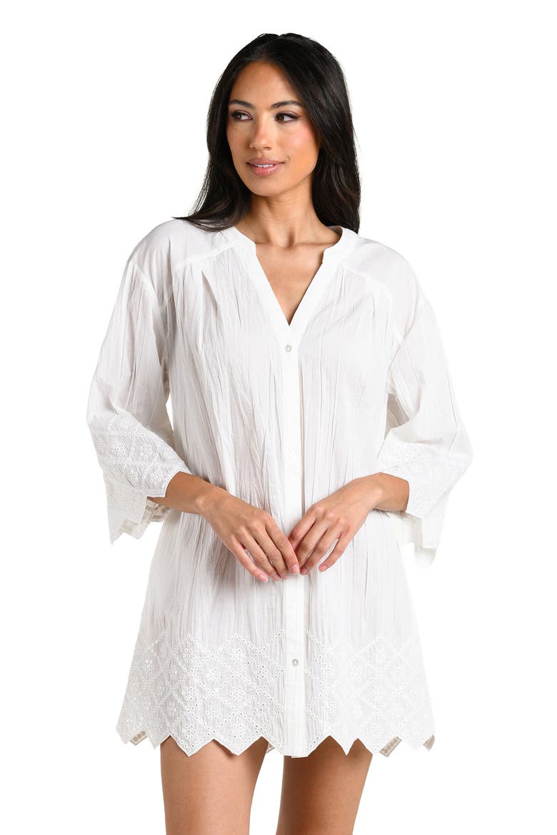 Crinkle Collective Cover-Up Minidress, Alternate, color, WHITE