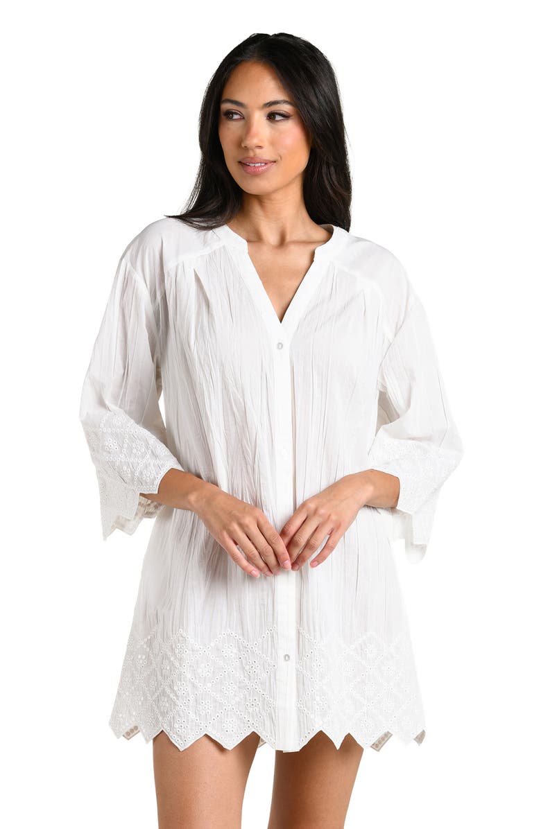 La Blanca Crinkle Collective Cover-Up Minidress, Alternate, color, 