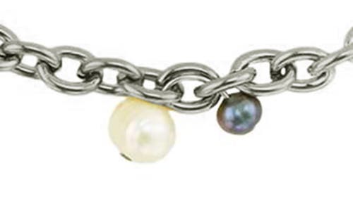 Rebl Gender Inclusive 6mm Faux Pearl Necklace In Silver