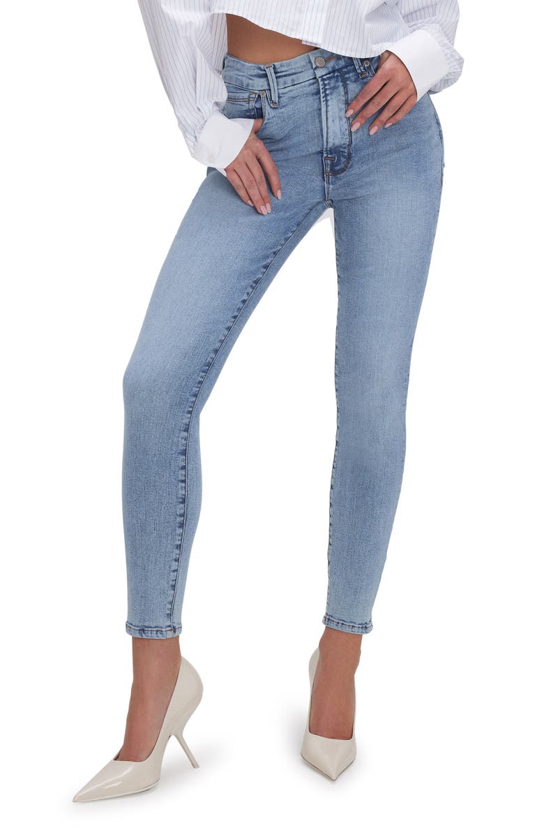 Good American Good Waist High Waist Crop Skinny Jeans, Main, color, Indigo619