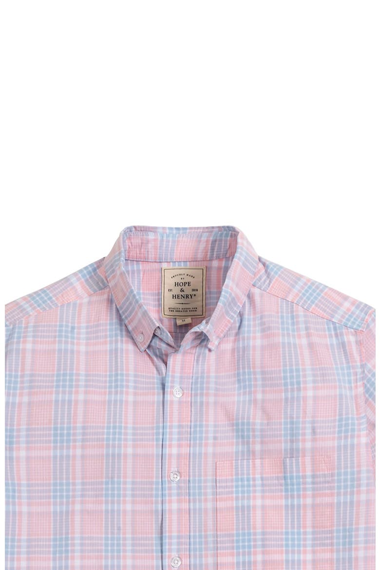 Men's Organic Stretch Poplin Shirt, Alternate, color, Pink Petal Plaid