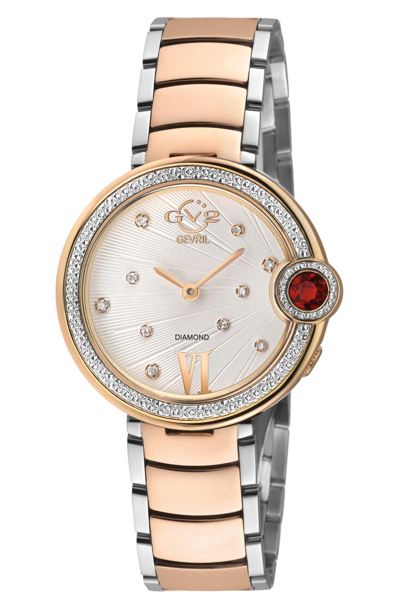 GEVRIL Perugia Diamond Bracelet Watch, Main, color,