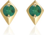 VALANI ATELIER Elegance Emerald Geometric Stud Earrings