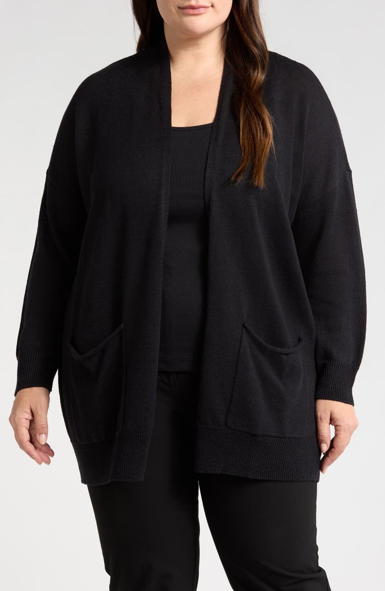 Eileen Fisher Organic Linen & Cotton Cardigan, Main, color, 