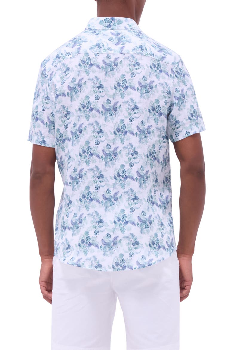 Orson Floral Short Sleeve Linen Button-Up Shirt, Alternate, color, MINT