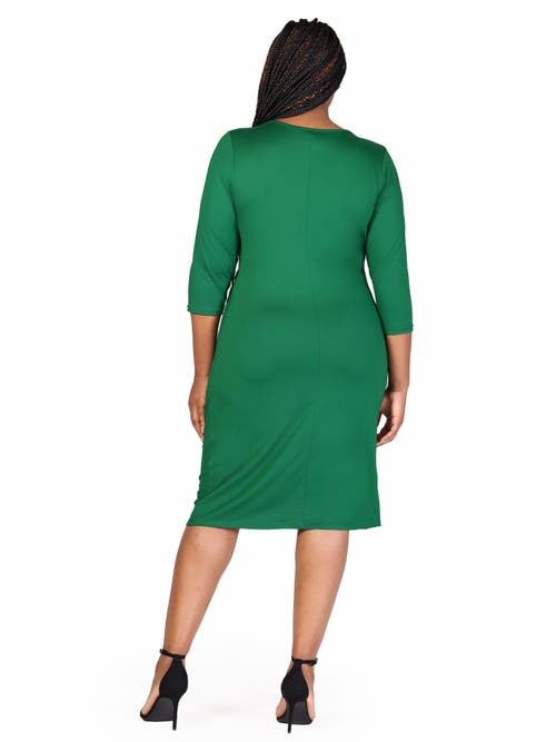 24seven Comfort Apparel Plus Size Wrap Dress In Green
