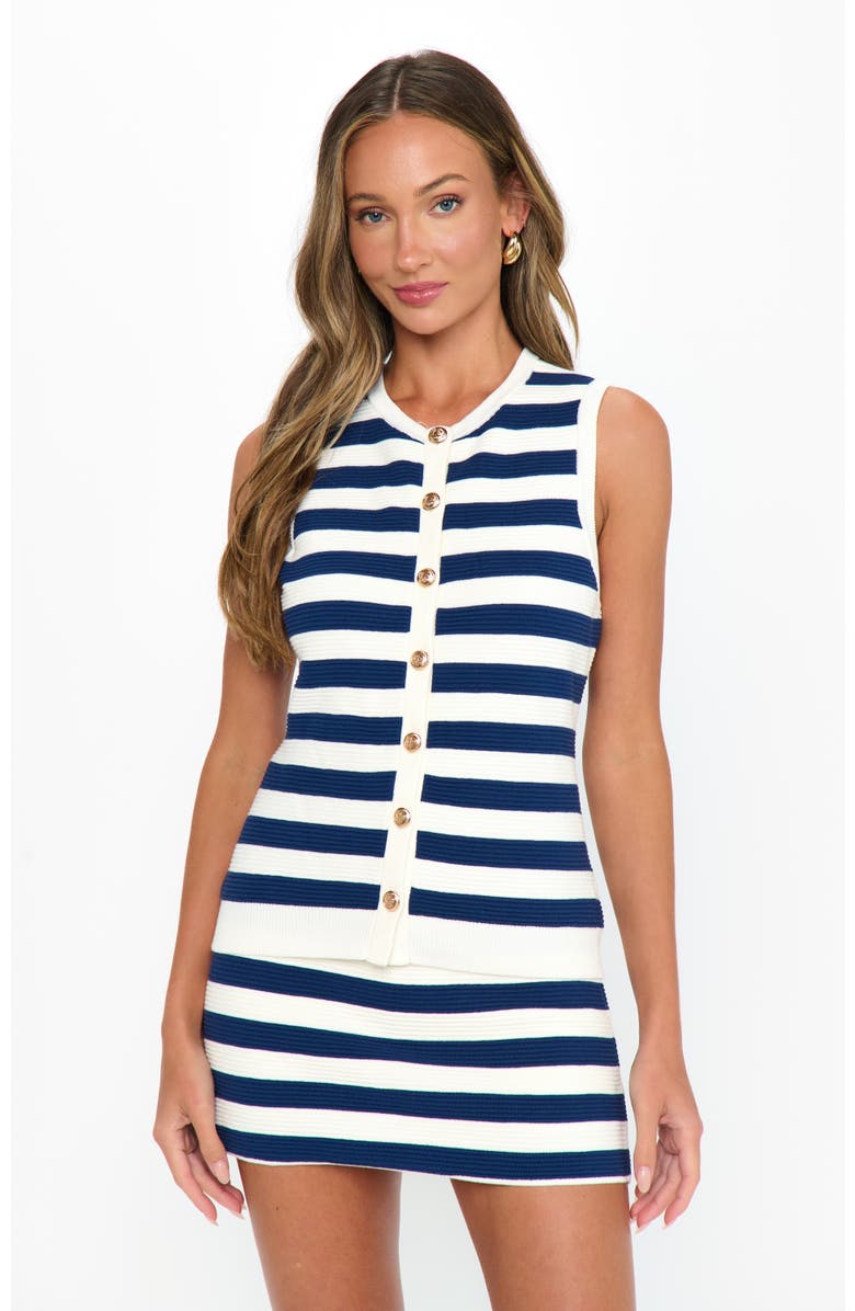 Show Me Your Mumu Devin Tank, Main, color, Navy Stripe Delight Knit
