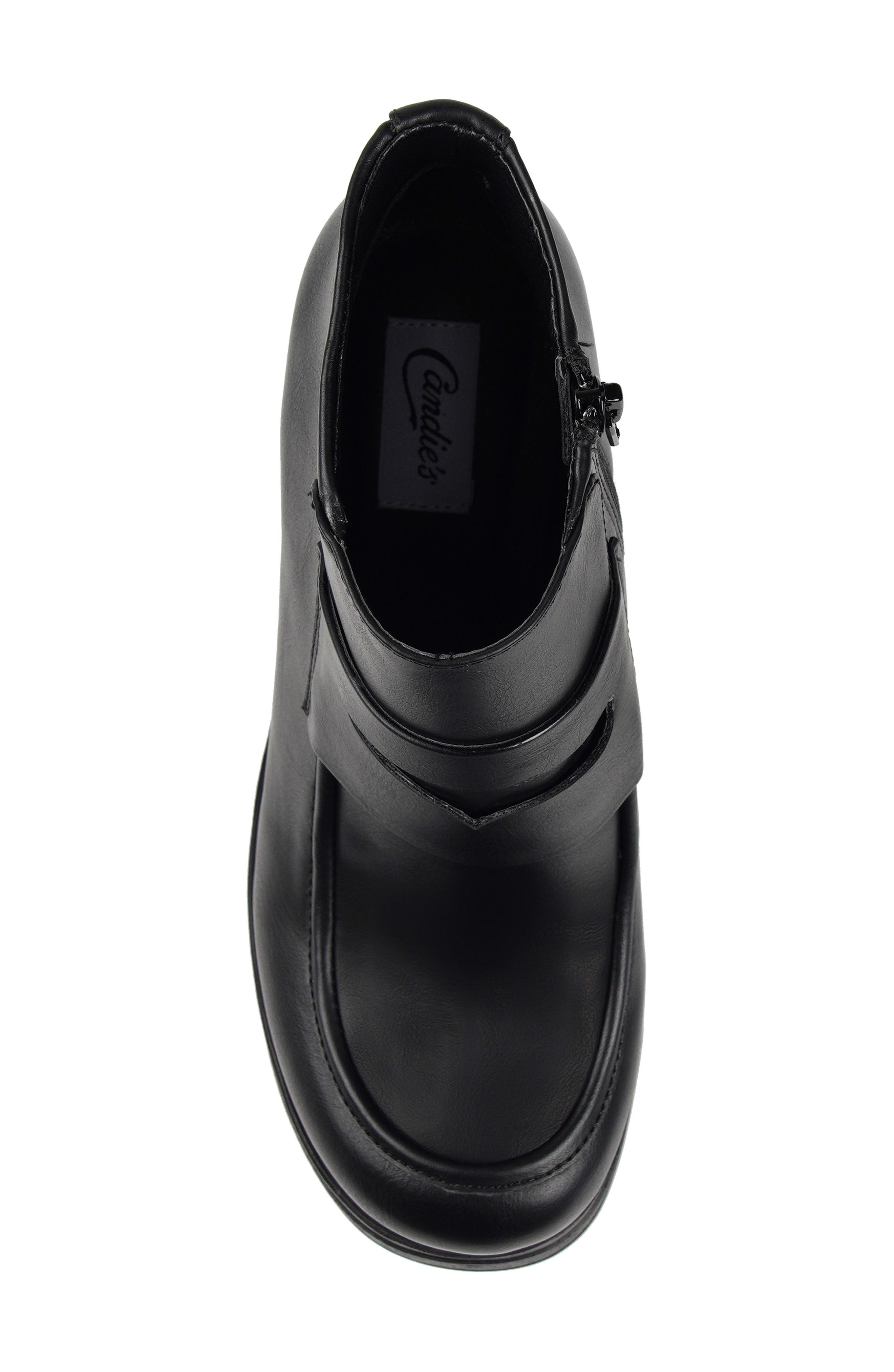 Candie's Alesia Platform Bootie, Alternate, color, Black Faux Leather