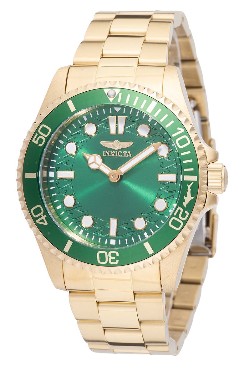 Pro Diver Quartz Bracelet Watch, 43mm, Main, color, GREEN
