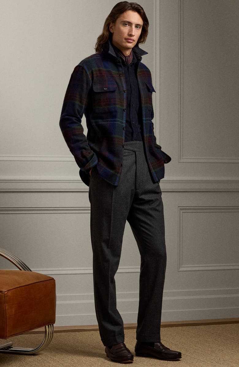 Ralph Lauren Purple Label Cotton & Cashmere Corduroy Button-Up Shirt, Alternate, color, 