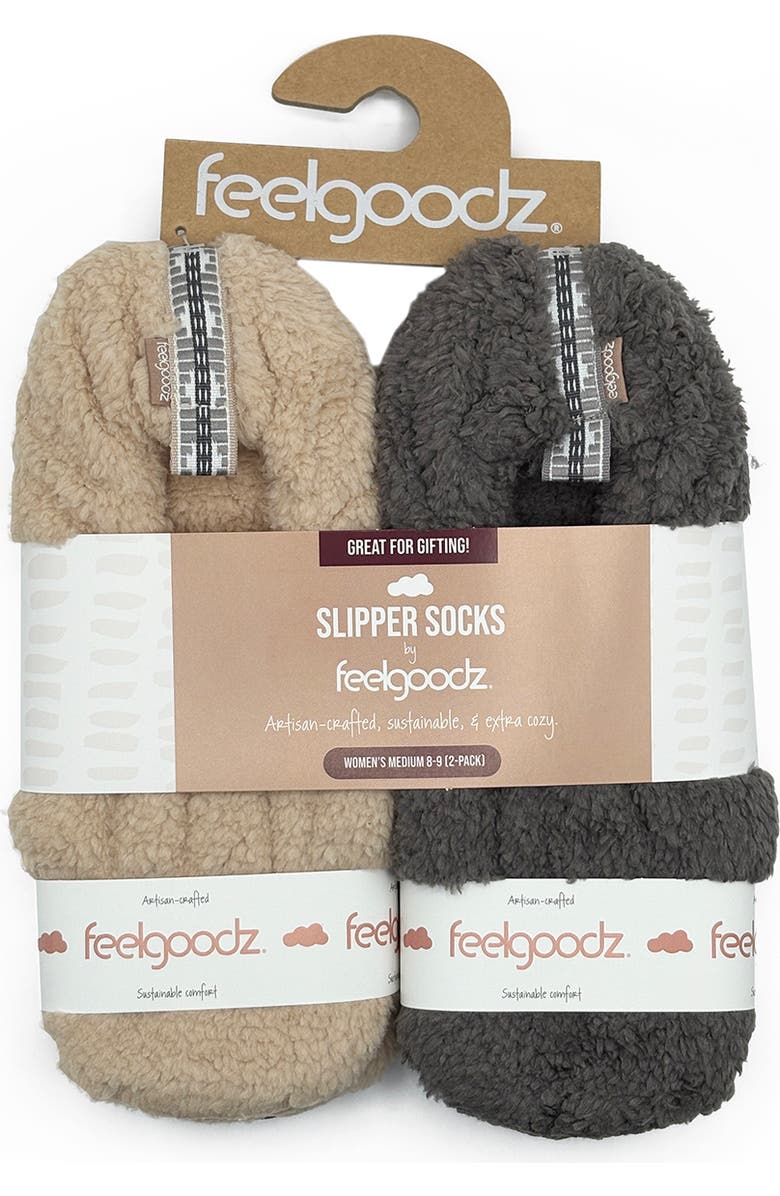 Feelgoodz Women's Equinox Slipper Socks 2-Pack Elm, Main, color, Fir