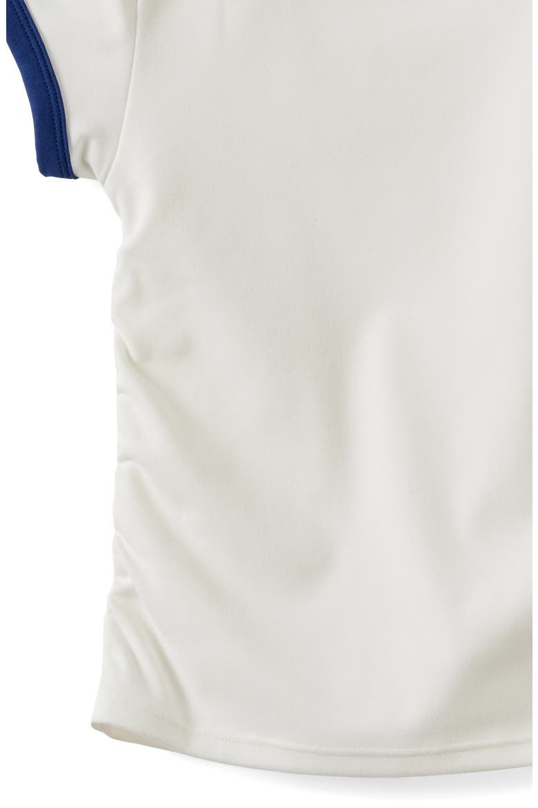 Kid's Soft Stretch Active Gathered Short Sleeve Baby Tee, Alternate, color, Vanilla Denim Navy