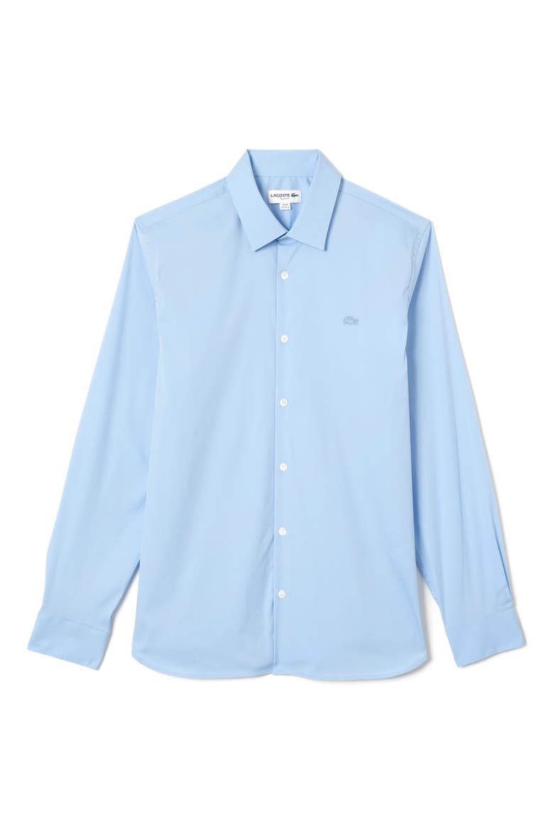 Slim Fit Solid Stretch Button-Up Shirt, Main, color, BLUE OVERVIEW