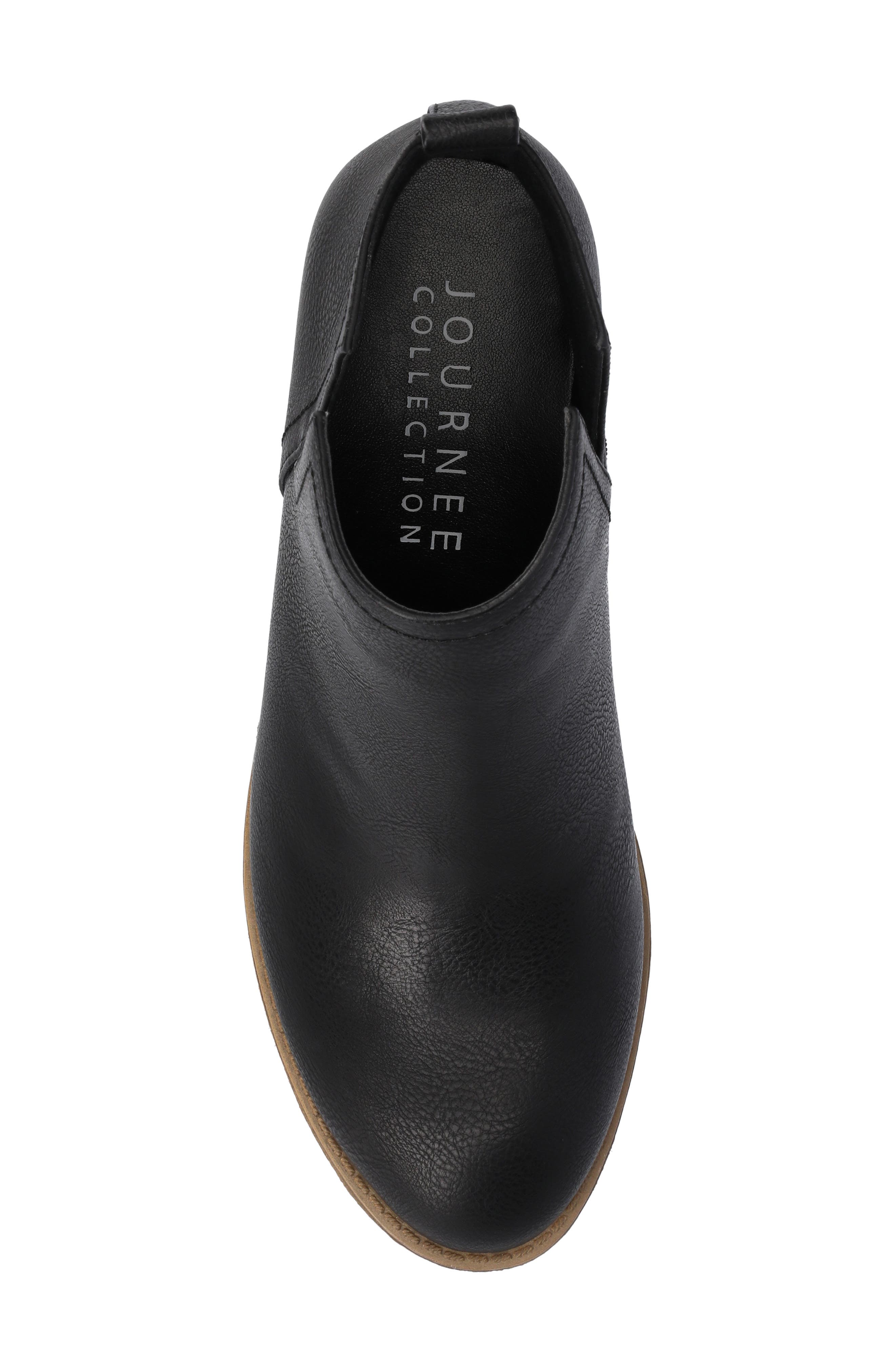 Journee Collection JOURNEE Rimi Split Side Bootie, Alternate, color, Black Pu