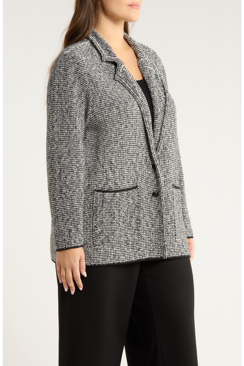 Notch Collar Organic Cotton Blend Jacket, Alternate, color, BLACK/ SOFT WHITE