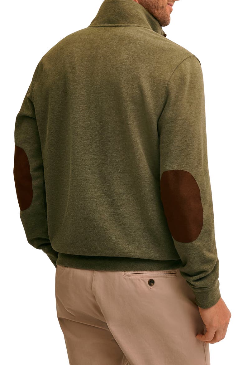 Piqué Half-Zip Pullover, Alternate, color, GREEN/ NAVY