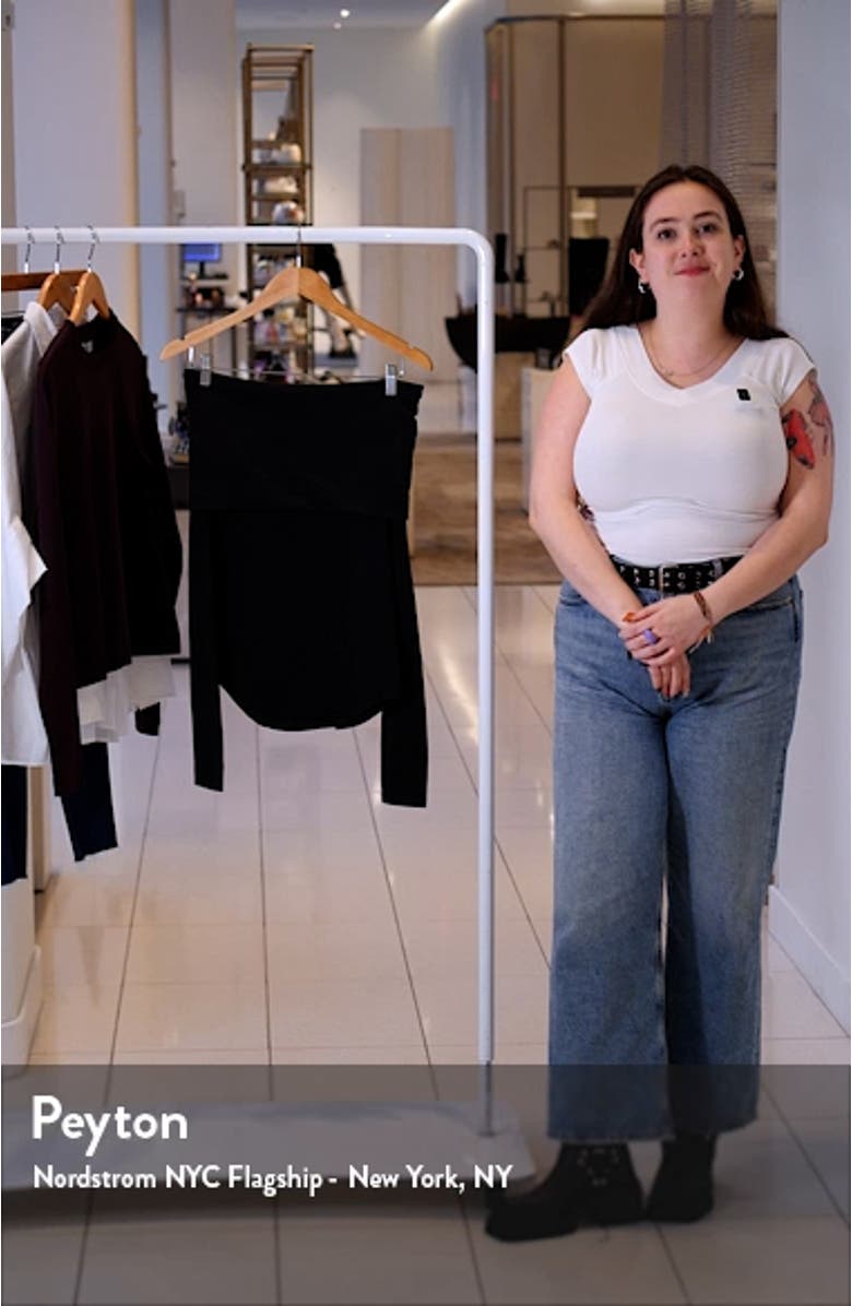 Iris Off the Shoulder Long Sleeve Cotton Blend Knit Top, sales video thumbnail