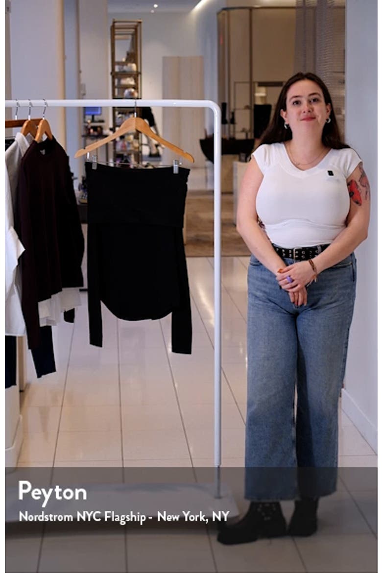 Iris Off the Shoulder Long Sleeve Cotton Blend Knit Top video