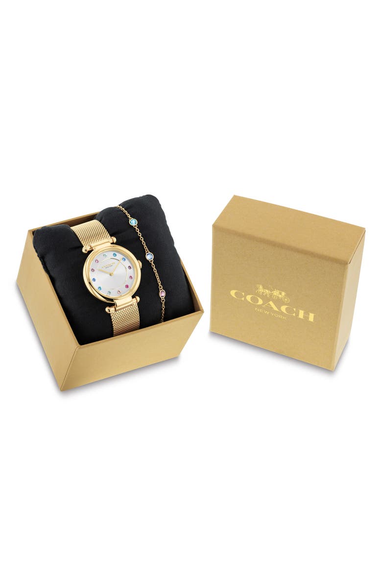COACH Cary Set Mesh Strap Watch, 34mm, Alternate, color, Silver