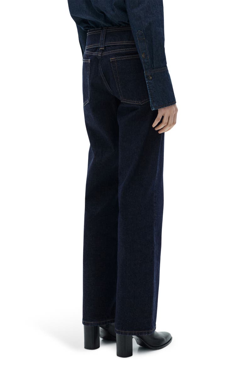 Belted Low Rise Straight Leg Jeans, Alternate, color, OPEN BLUE