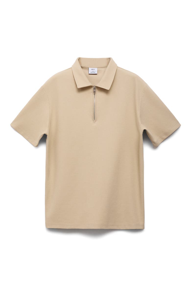 Knit Quarter Zip Polo, Alternate, color, BEIGE