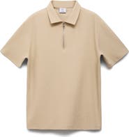 MANGO Knit Quarter Zip Polo