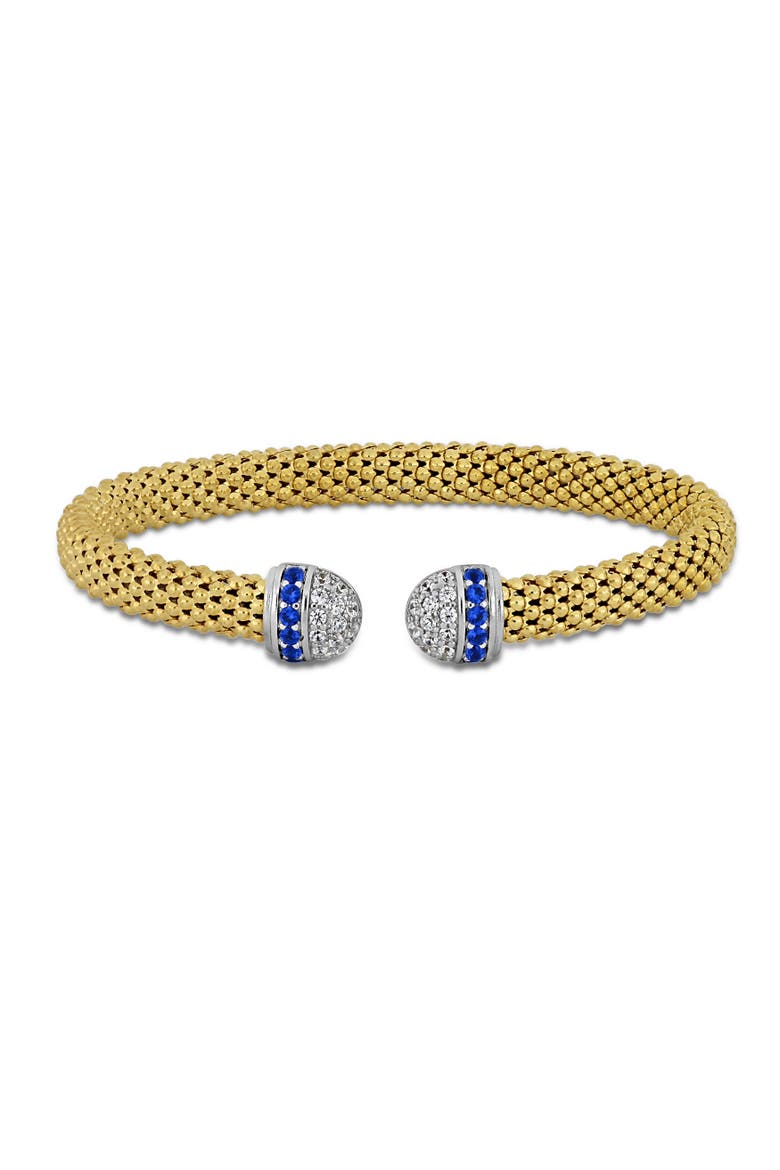 Cubic Zirconia Popcorn Open Bangle Bracelet, Main, color, Blue CZ