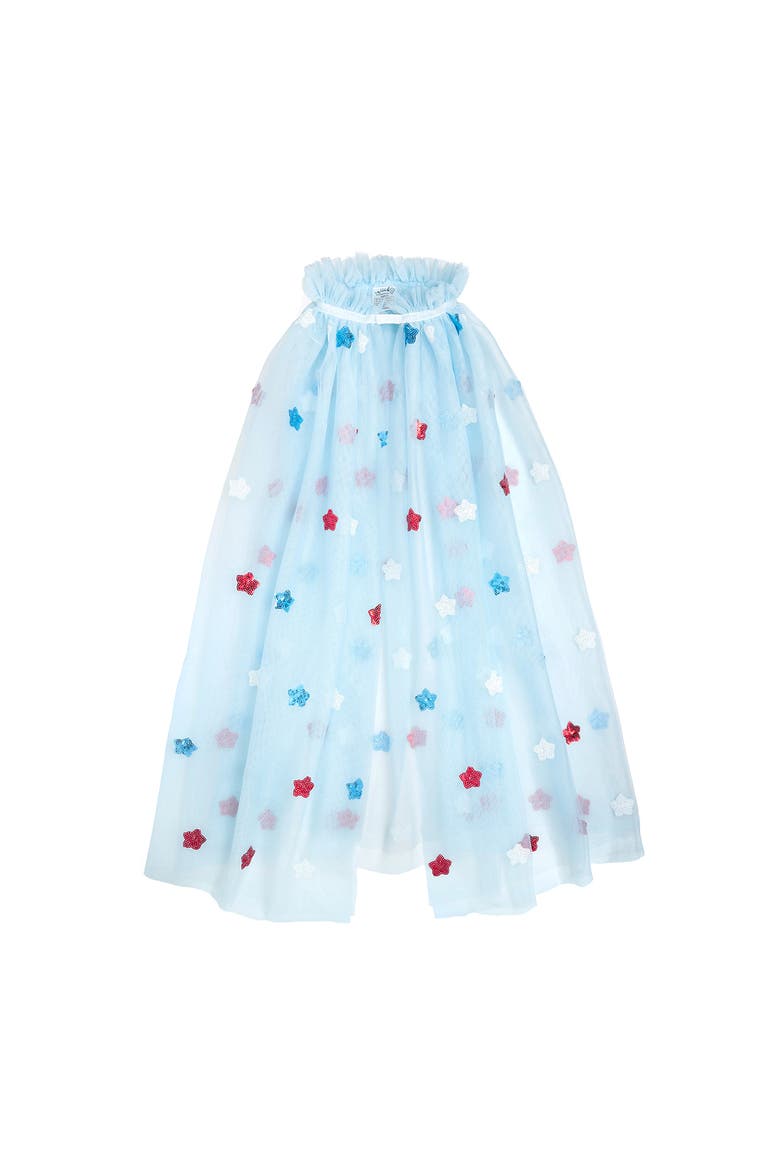 USA Sequin Stars Cape, Main, color, Light blue