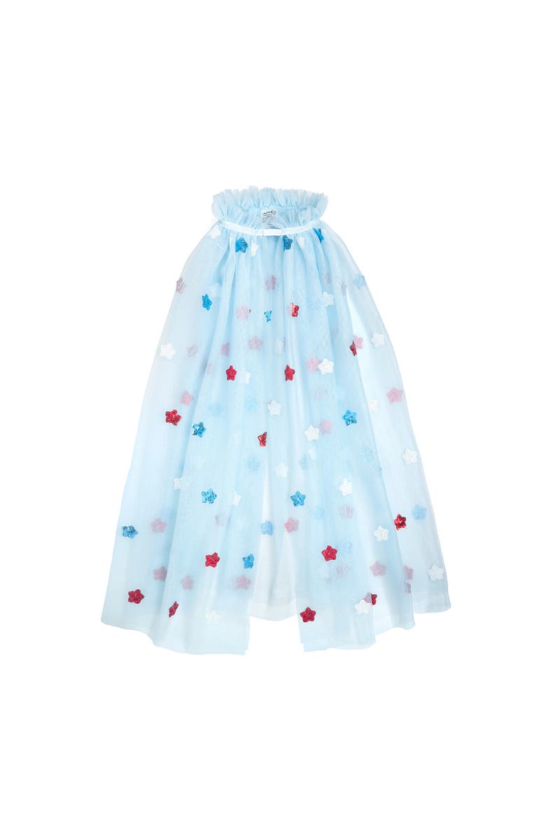 Sweet Wink USA Sequin Stars Cape, Main, color, Light Blue
