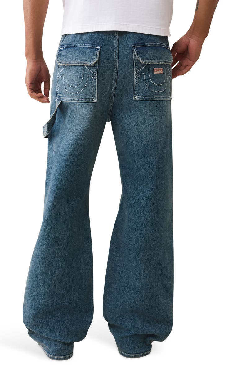 True Religion Vinny Drawstring Ultra Baggy Carpenter Jeans, Alternate, color, Medium Cozy Fireside Wash